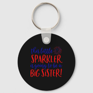 Kids Big Sister Sparkler 4. Juli Schwangerschaftsa Schlüsselanhänger