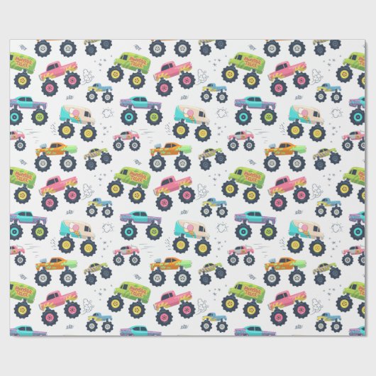 Kids Big Wheel Cars und LKW Geschenkpapier (Flach)