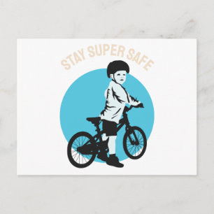 Kids Biker Safety - Stay Super Safe Postkarte