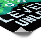 Kids Birthday Boy Level 8 Unlocked Gamer Controlle Poster (Ecke)