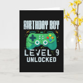 Kids Birthday Boy Level 9 Unlocked Gamer Controlle Karte (Gelbe Blume)
