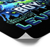 Kids Birthday Boy Level Up Gamer Controller Video  Poster (Ecke)