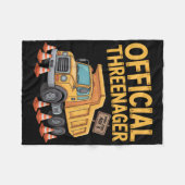 Kids Birthday Boy Three Years Old Threenager Const Fleecedecke (Vorderseite (Horizontal))