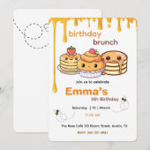 Kids Birthday Brunch Invitation | Cute Party Invit Einladung (Vorne/Hinten)