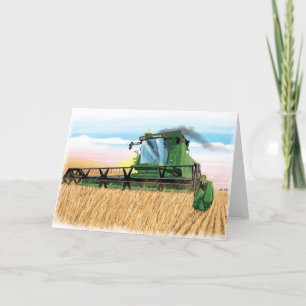 kids birthday card with combine harvester karte