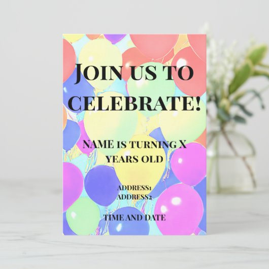 kids birthday einladung (Stehend Vorderseite)