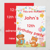 Kids birthday invitation card einladung (Vorne/Hinten)