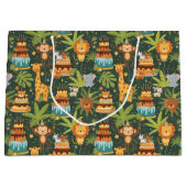 Kids Birthday Jungle Themed Gift Bag Große Geschenktüte (Vorderseite)