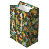 Kids Birthday Jungle Themed Gift Bag Mittlere Geschenktüte (Vorderseite Schrägansicht)