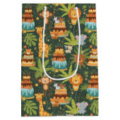 Kids Birthday Jungle Themed Gift Bag Mittlere Geschenktüte (Rückseite)