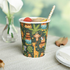Kids Birthday Jungle Themed Paper Cups Pappbecher