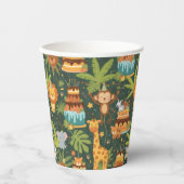 Kids Birthday Jungle Themed Paper Cups Pappbecher (Vorderseite)