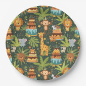 Kids Birthday Jungle Themed Paper Plates Pappteller (Vorderseite)