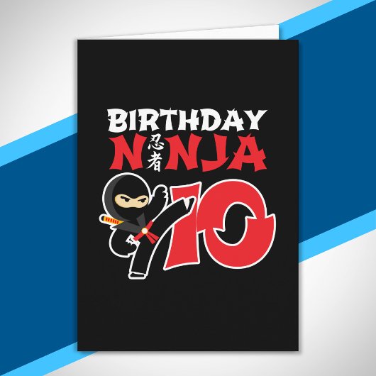 Kids Birthday Ninja - 10 Year Old Party Theme Karte