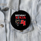 Kids Birthday Ninja - 4 Year Old Party Theme Button (Beispiel)