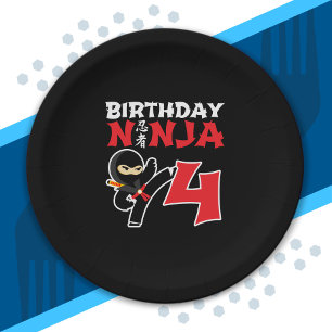 Kids Birthday Ninja - 4 Year Old Party Theme Pappteller