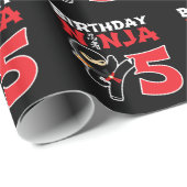 Kids Birthday Ninja - 5 Year Old Party Theme Geschenkpapier (Rolleneckpunkt)