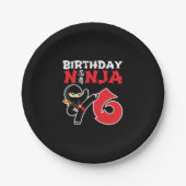 Kids Birthday Ninja - 6 Year Old Party Theme Pappteller (Vorderseite)