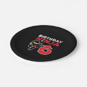 Kids Birthday Ninja - 6 Year Old Party Theme Pappteller (Schrägansicht)