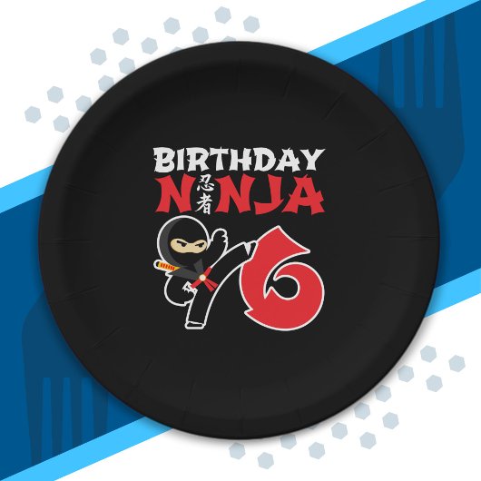 Kids Birthday Ninja - 6 Year Old Party Theme Pappteller