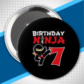 Kids Birthday Ninja - 7 Year Old Party Theme Button