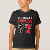 Kids Birthday Ninja - 7 Year Old Party Theme T-Shirt (Vorderseite)