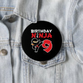 Kids Birthday Ninja - 9 Year Old Party Theme Button (Beispiel)