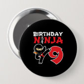 Kids Birthday Ninja - 9 Year Old Party Theme Button (Vorne & Hinten)