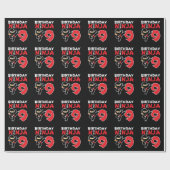 Kids Birthday Ninja - 9 Year Old Party Theme Geschenkpapier (Flach)