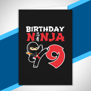 Kids Birthday Ninja - 9 Year Old Party Theme Karte