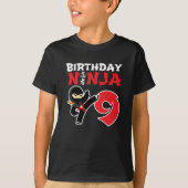 Kids Birthday Ninja - 9 Year Old Party Theme T-Shirt (Vorderseite)