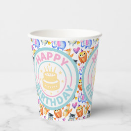 Kids Birthday Party Animals Pappbecher