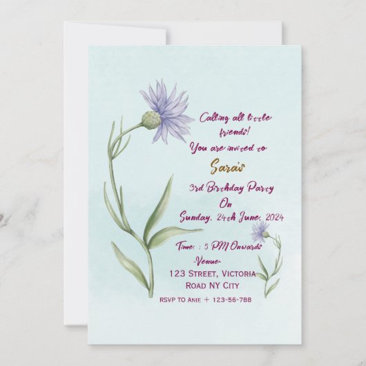 Kid's Birthday Party Invitations Einladung (Vorderseite)