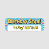 Kids' Birthday Star! Personalized Name Namensschild (Vorderseite)