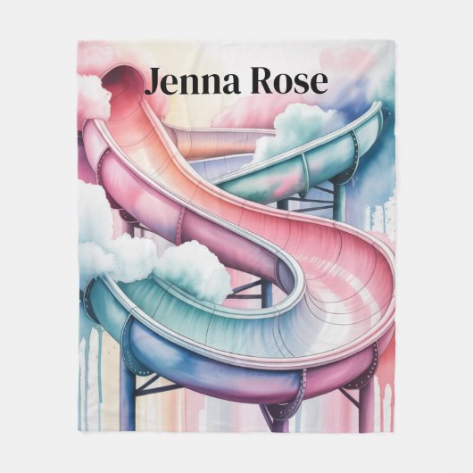 Kids’ Birthday Waterslide Party Gift Fleecedecke (Vorderseite)