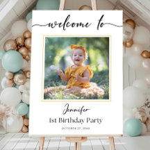 Kids Birthday Welcome Sign with Photo, Party Welco