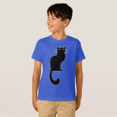 Kid's Black Cat T - Shirt Bio Katzenkind T-Shirt (Vorne ganz)