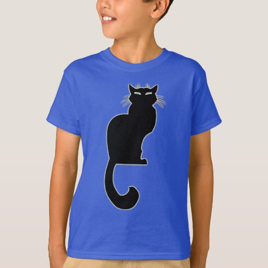 Kid's Black Cat T - Shirt Bio Katzenkind T-Shirt (Vorderseite)
