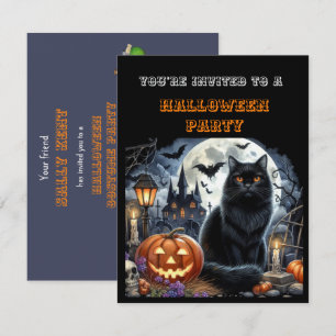 Kids Black Halloween Costume Party Einladung