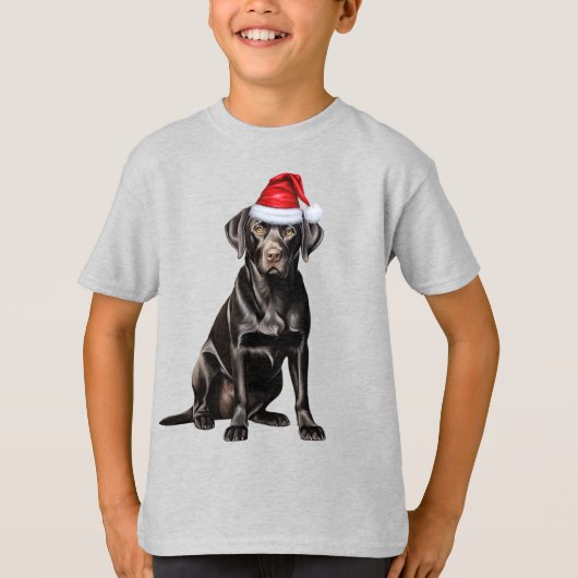 Kids Black Labrador Dog Lover Funny Christmas T-Shirt (Vorderseite)