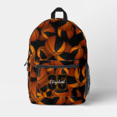 Kids Black Orange Team Farben Basketball Muster Bedruckter Rucksack (Vorderseite)