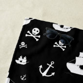 Kids Black Personalisiert Anchor Pirate Beach Hand Strandtuch (Beispiel)