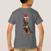 Kids Black Tan Coonhound Dog Lover Funny Christmas T-Shirt (Rückseite)