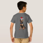 Kids Black Tan Coonhound Dog Lover Funny Christmas T-Shirt (Schwarz voll)