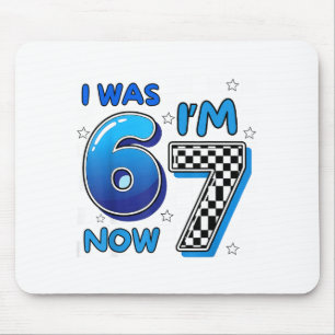 Kids blau kariert ich war 6 ich bin 7 lustig 67 Ge Mousepad