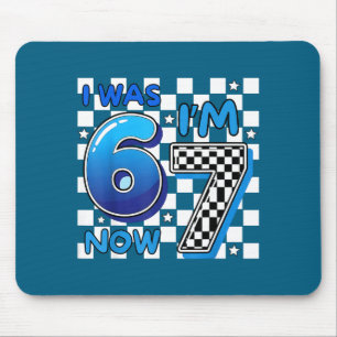 Kids Blau Kariert Ich War 6 Jetzt Bin Ich 7 Lustig Mousepad