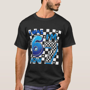 Kids Blau Kariert Ich War 6 Jetzt Bin Ich 7 Lustig T-Shirt