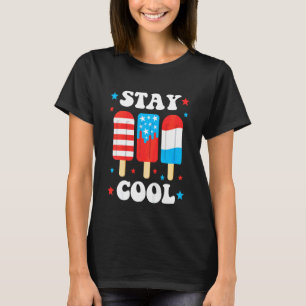 Kids bleiben cool am 4. Juli Lutscher Rot Weiß Bla T-Shirt