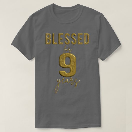 Kids Blessed For 9 Years Old 9th Birthday Christma T-Shirt (Design vorne)