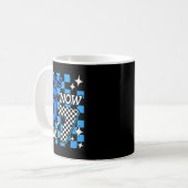 Kids Blue Checkered I Was 6 Now I'm 7 Birthday Boy Kaffeetasse (Vorderseite Links)